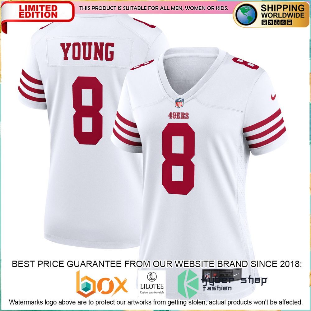 steve young san francisco 49ers nike womens retired white football jersey 1 906