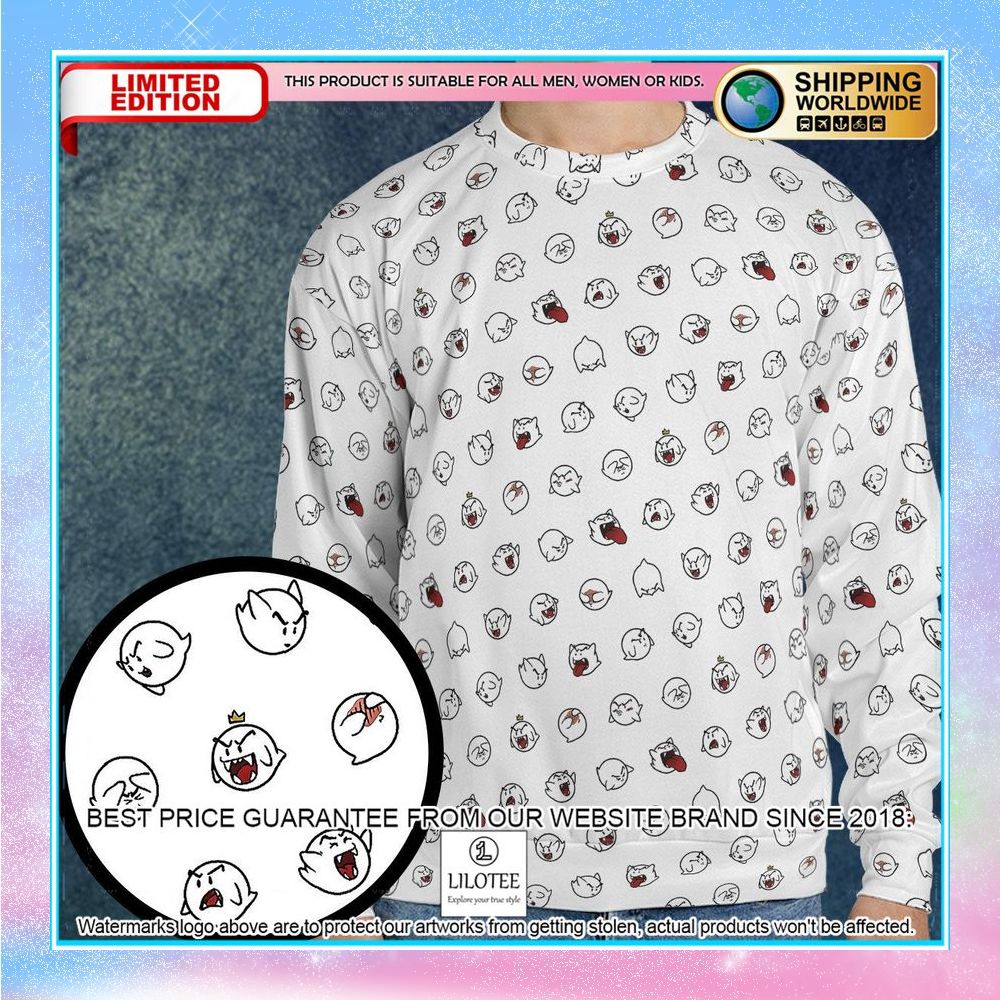 super mario boo pattern sweatshirt 1 466