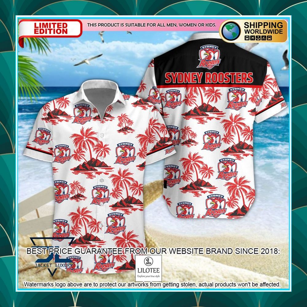 sydney roosters hawaiian shirt shorts 1 944