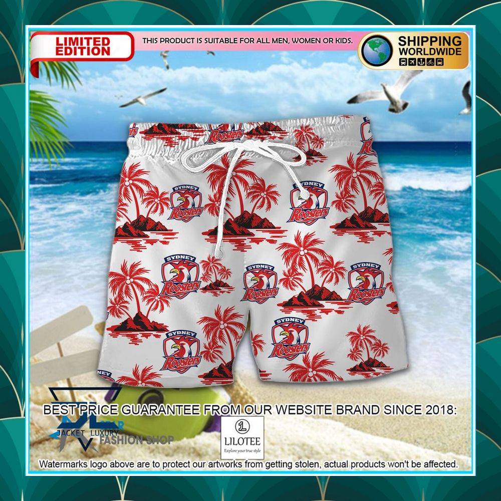 sydney roosters hawaiian shirt shorts 2 895