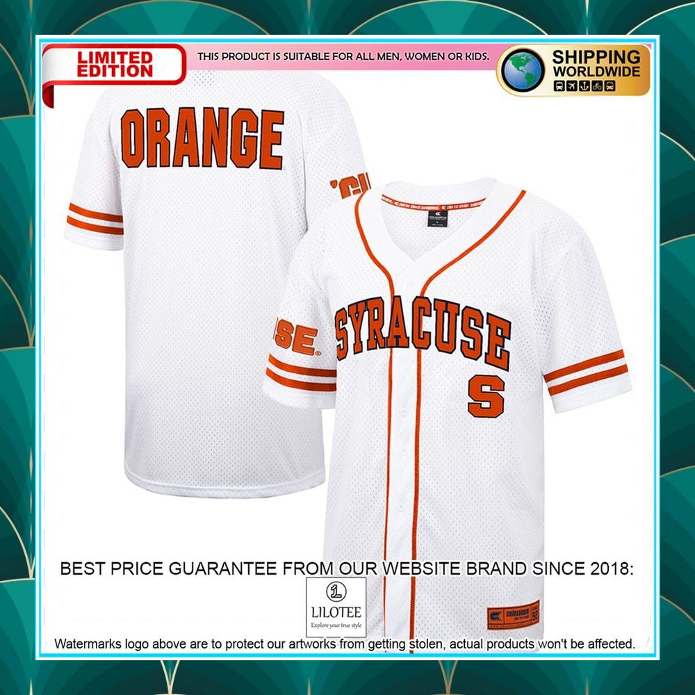 syracuse orange white orange baseball jersey 1 268