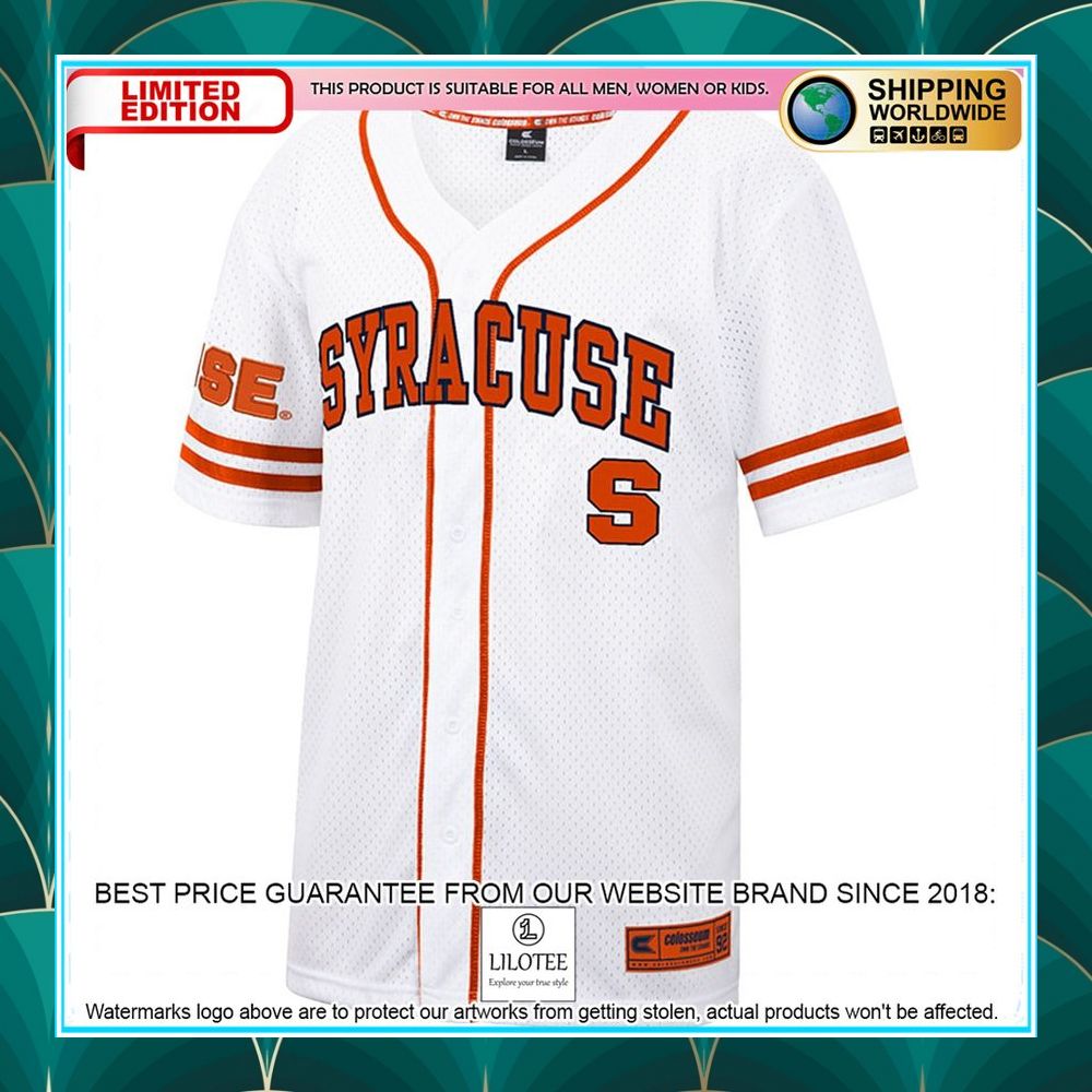 syracuse orange white orange baseball jersey 2 830