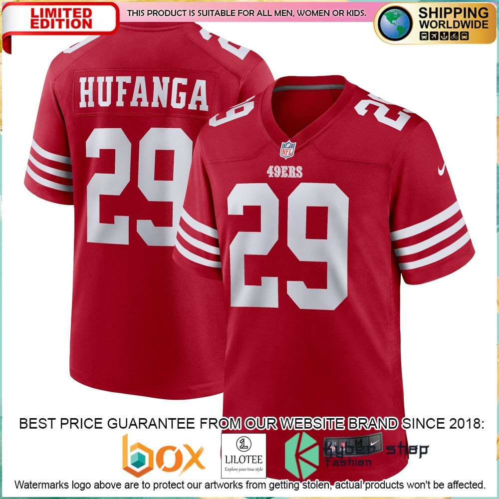 talanoa hufanga san francisco 49ers nike scarlet football jersey 1 880