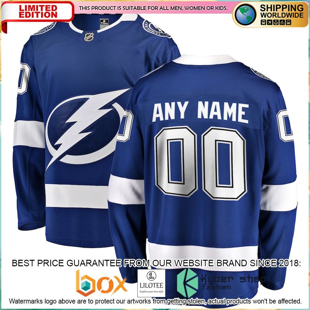 tampa bay lightning fanatics branded home custom blue hockey jersey 1 68