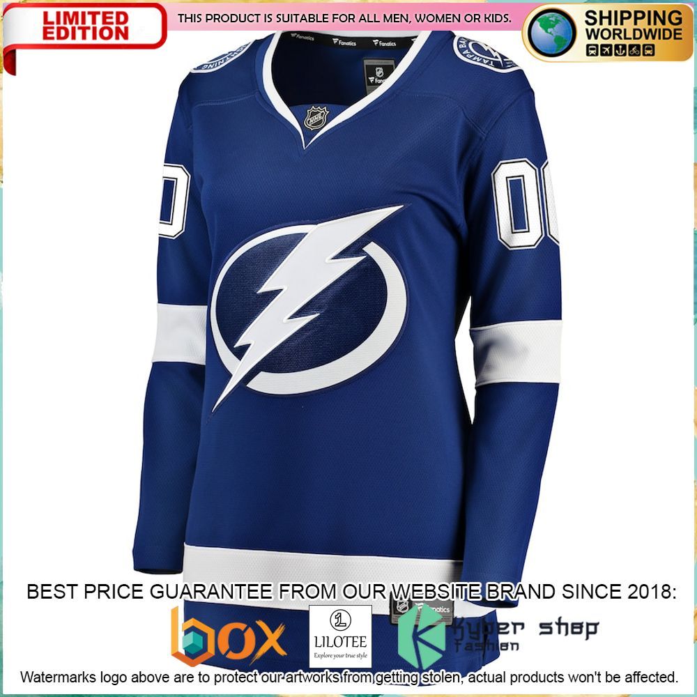 tampa bay lightning fanatics branded womens home custom blue hockey jersey 2 758