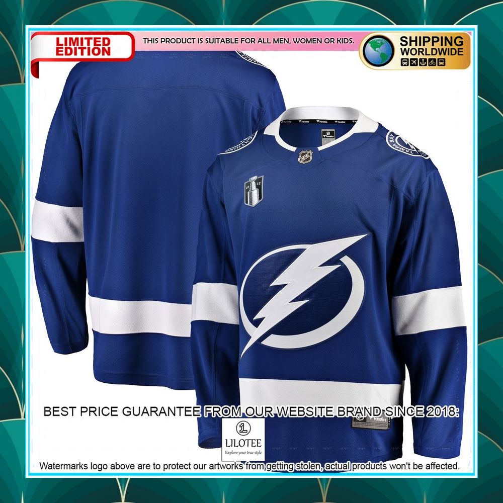 tampa bay lightning home 2022 stanley cup final blue hockey jersey 1 834