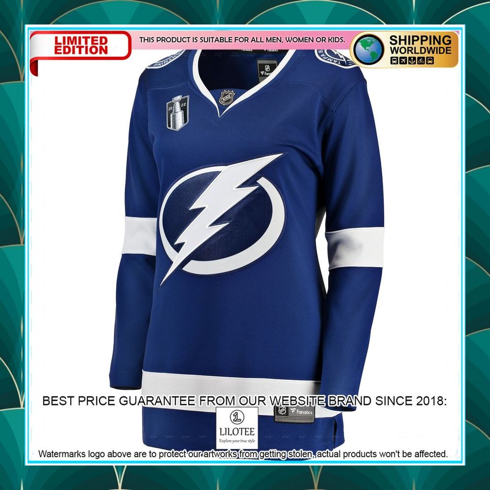 tampa bay lightning womens home 2022 stanley cup final blue hockey jersey 2 193