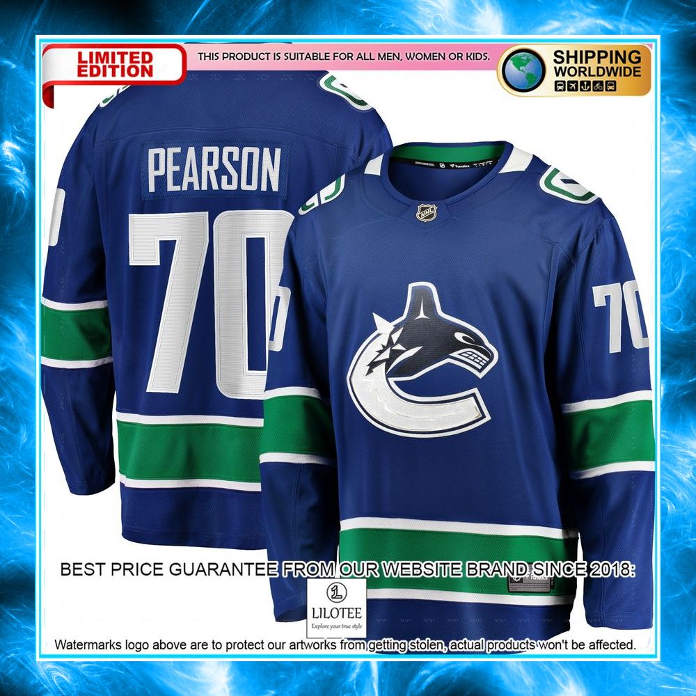 tanner pearson vancouver canucks blue hockey jersey 1 202