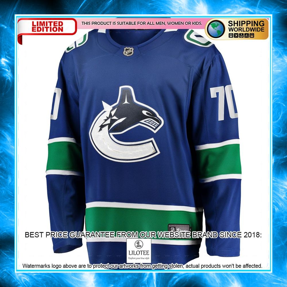 tanner pearson vancouver canucks blue hockey jersey 2 412