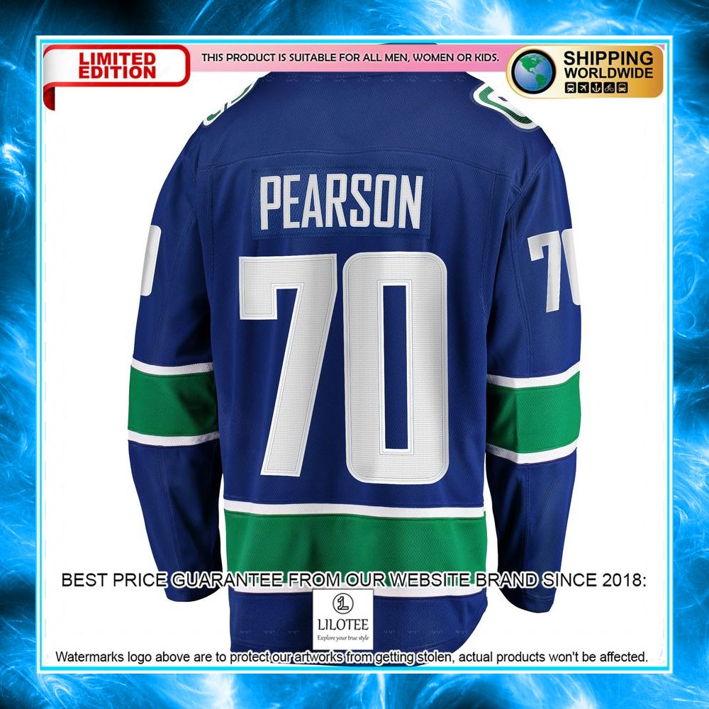 Tanner Pearson Vancouver Canucks Blue Hockey Jersey - LIMITED EDITION 3 tanner pearson vancouver canucks blue hockey jersey 3 966