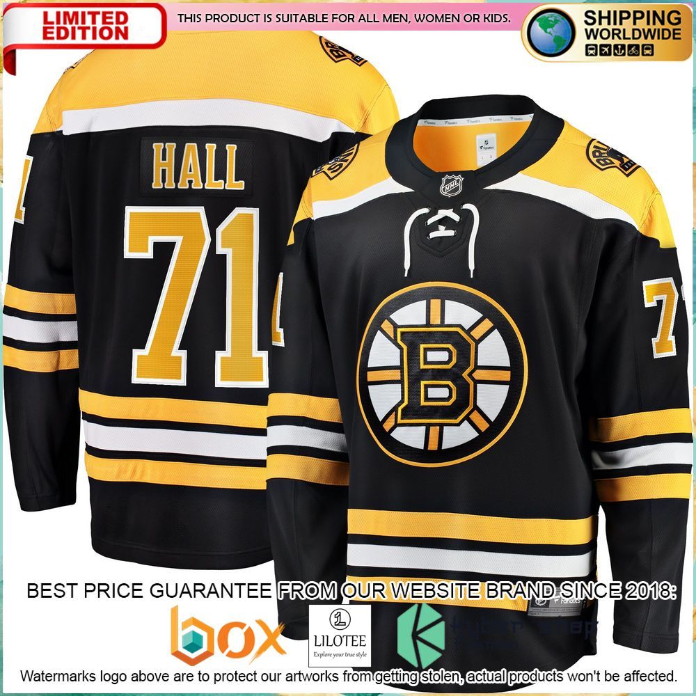 taylor hall boston bruins 2017 18 replica black hockey jersey 1 560