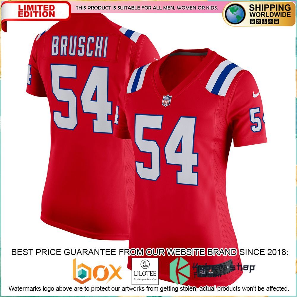 tedy bruschi new england patriots nike womens retired red football jersey 1 542