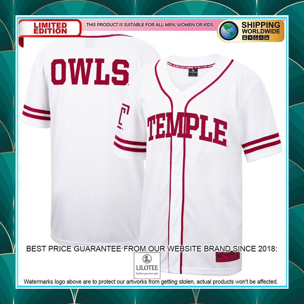 temple owls white baseball jersey 1 543