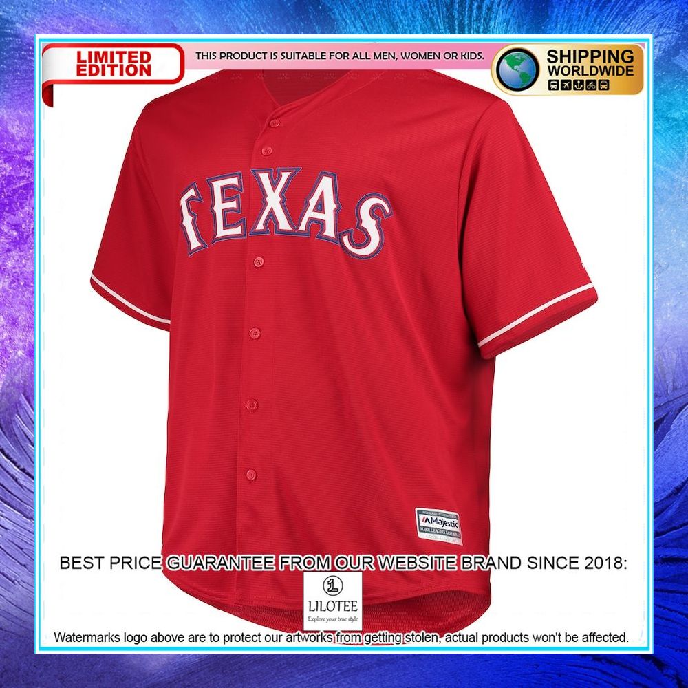 texas rangers majestic alternate official cool base red baseball jersey 2 294