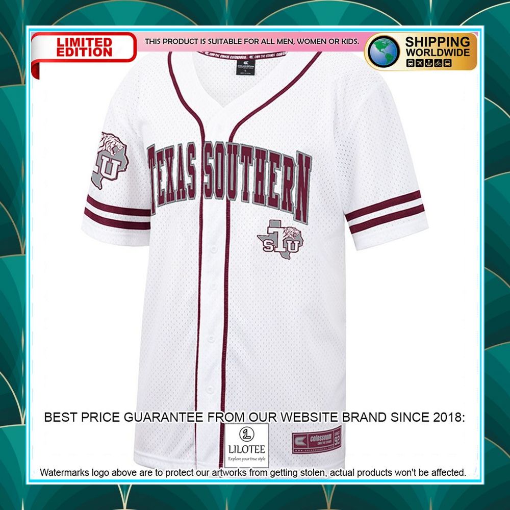 texas southern tigers white maroon baseball jersey 2 89