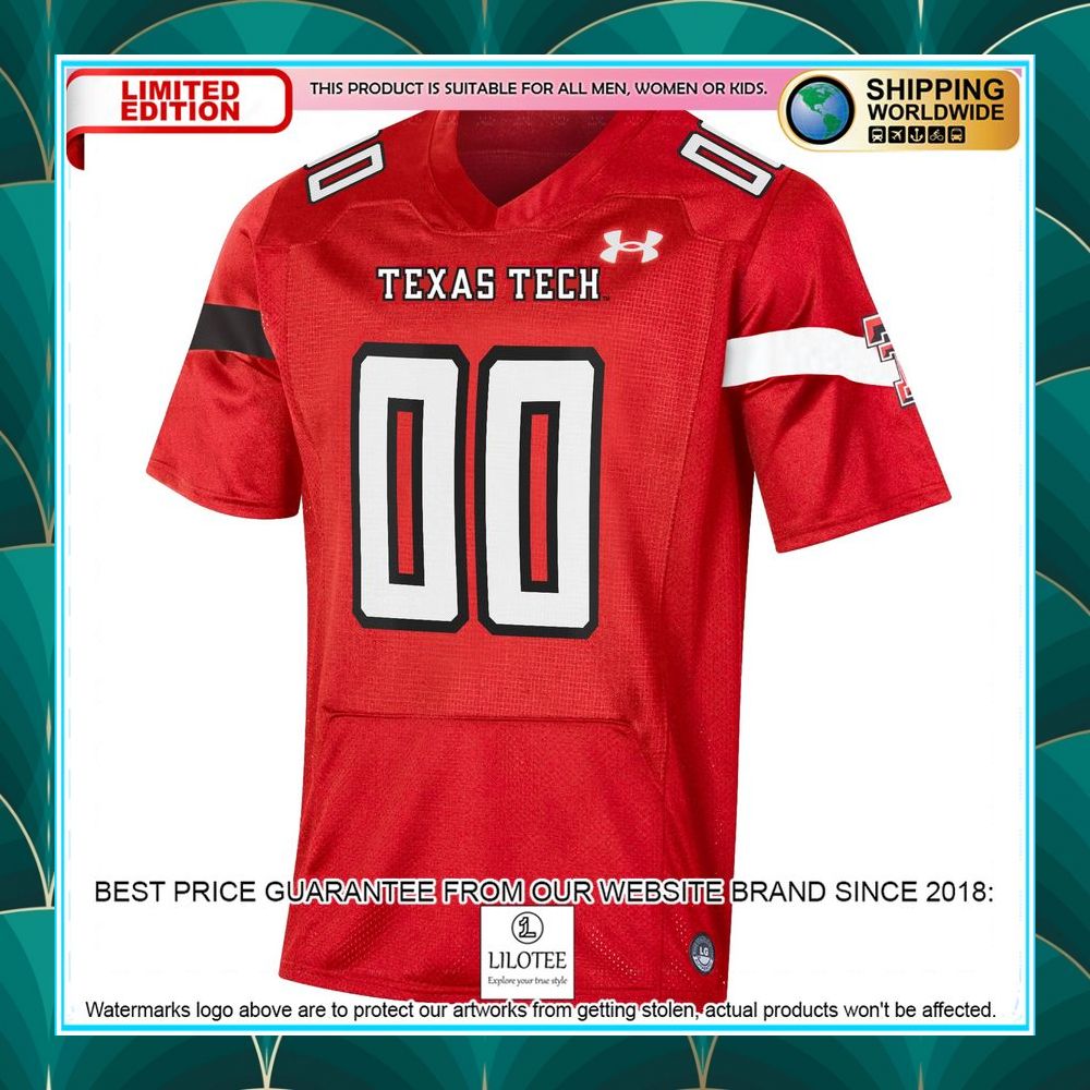 texas tech red raiders under armour custom nil red football jersey 2 240