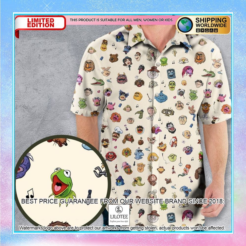 the muppets pattern hawaiian shirt 1 610