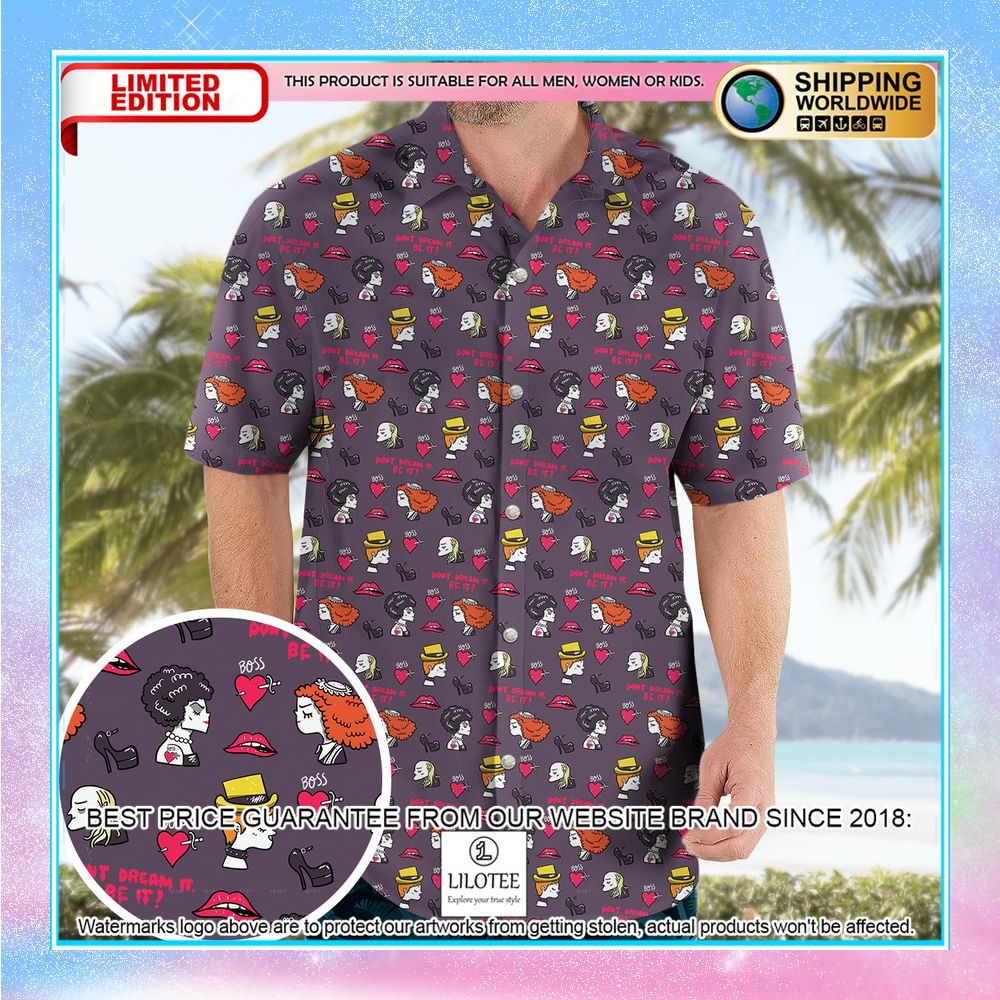 the rocky horror picture show pattern hawaiian shirt 1 755