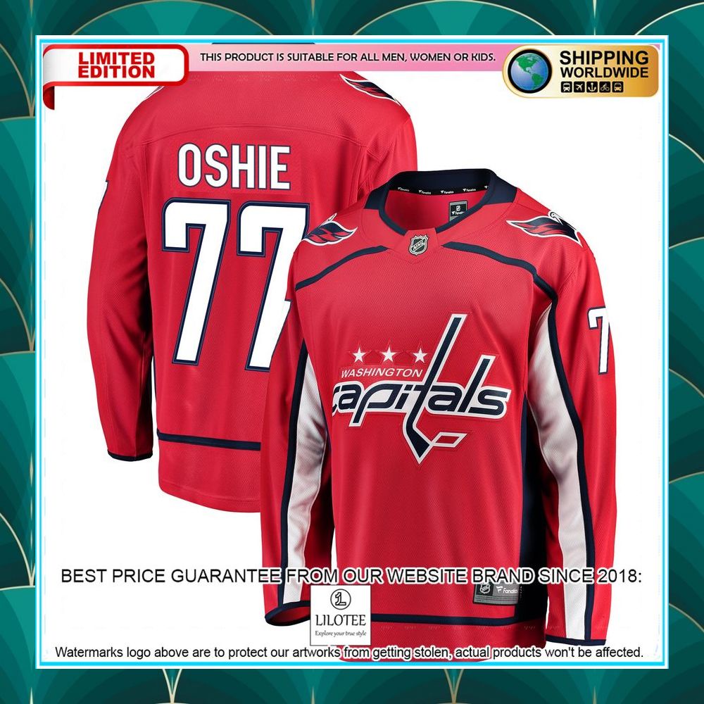 tj oshie washington capitals breakaway red hockey jersey 1 593