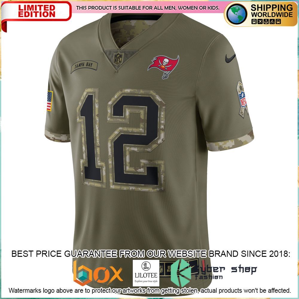 tom brady tampa bay buccaneers nike 2022 salute to service olive football jersey 2 978