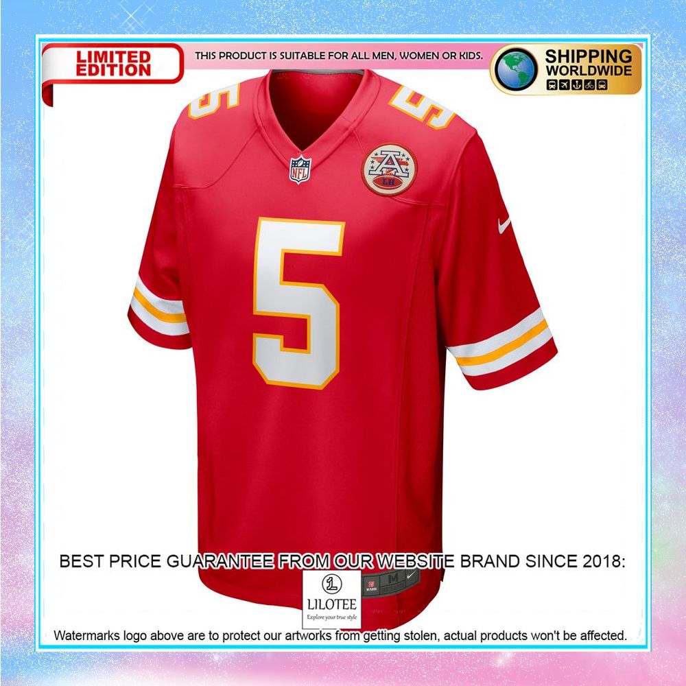 tommy townsend kansas city chiefs red football jersey 2 583