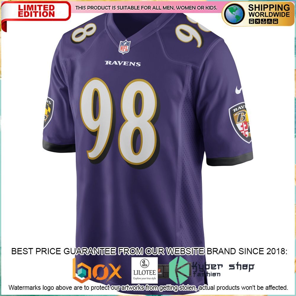 tony siragusa baltimore ravens nike retired purple football jersey 2 28