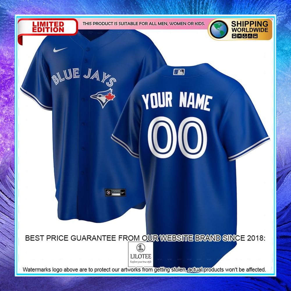toronto blue jays nike alternate custom royal baseball jersey 1 594