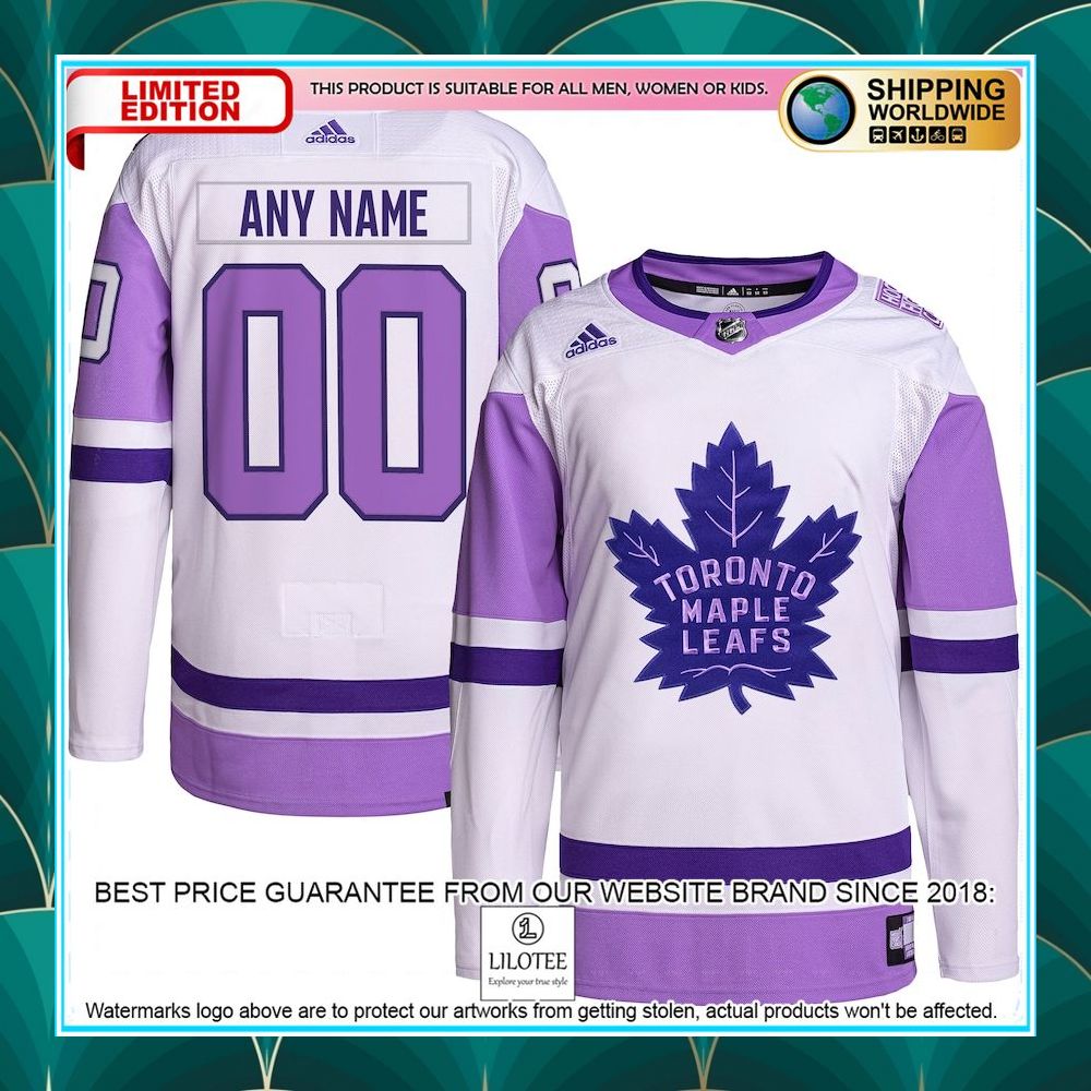 toronto maple leafs adidas hockey fights cancer primegreen custom white purple hockey jersey 1 345