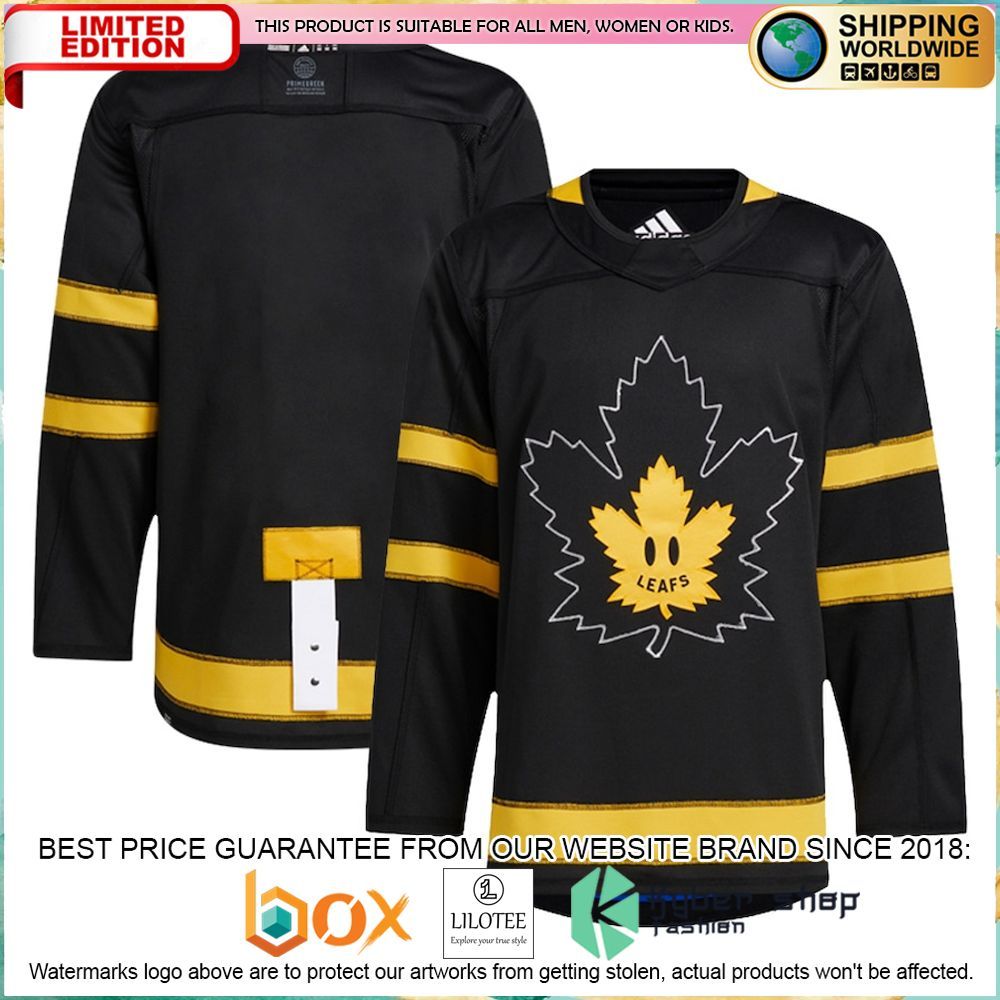 toronto maple leafs adidas x drew house alternate custom black hockey jersey 2 482