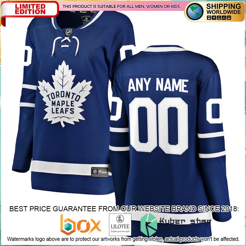 toronto maple leafs fanatics branded womens home custom blue hockey jersey 1 120