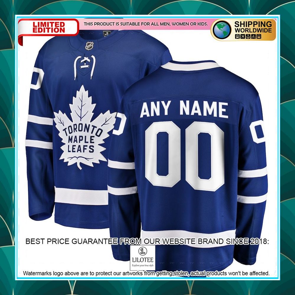 toronto maple leafs home custom blue hockey jersey 1 88