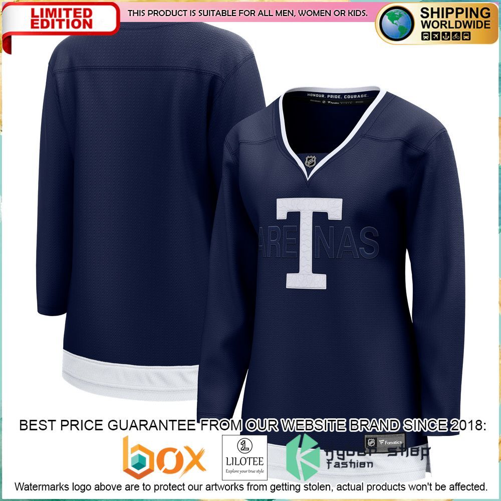 toronto maple leafs womens 2022 nhl heritage classic breakaway blank navy hockey jersey 1 34