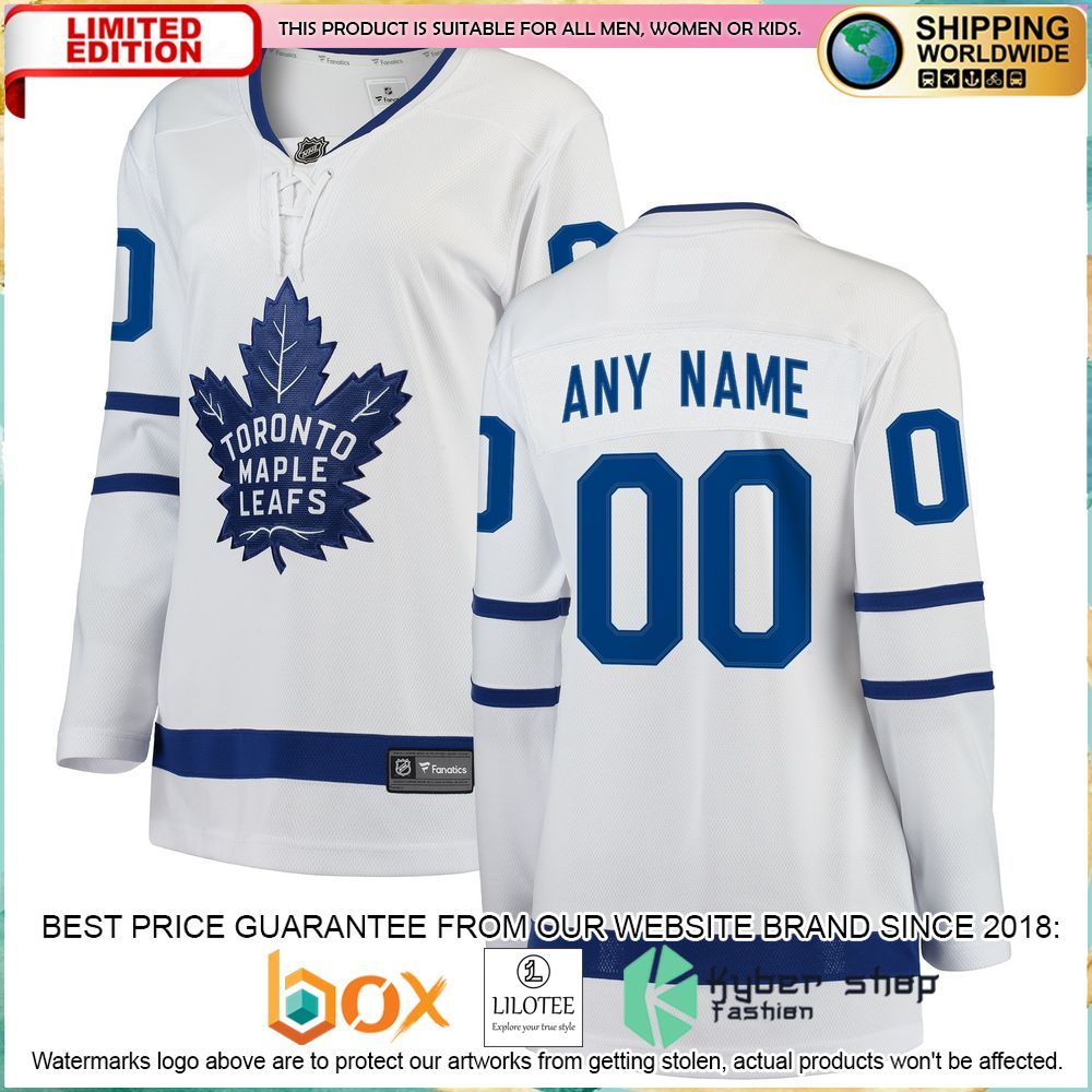toronto maple leafs womens away breakaway custom white hockey jersey 1 527