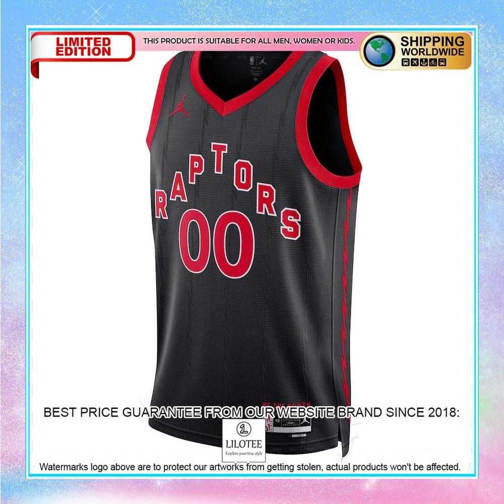 toronto raptors jordan brand unisex 2022 23 custom black basketball jersey 2 911
