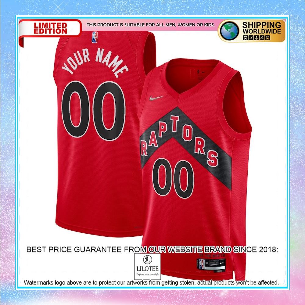 toronto raptors nike 2021 22 diamond custom red basketball jersey 1 617