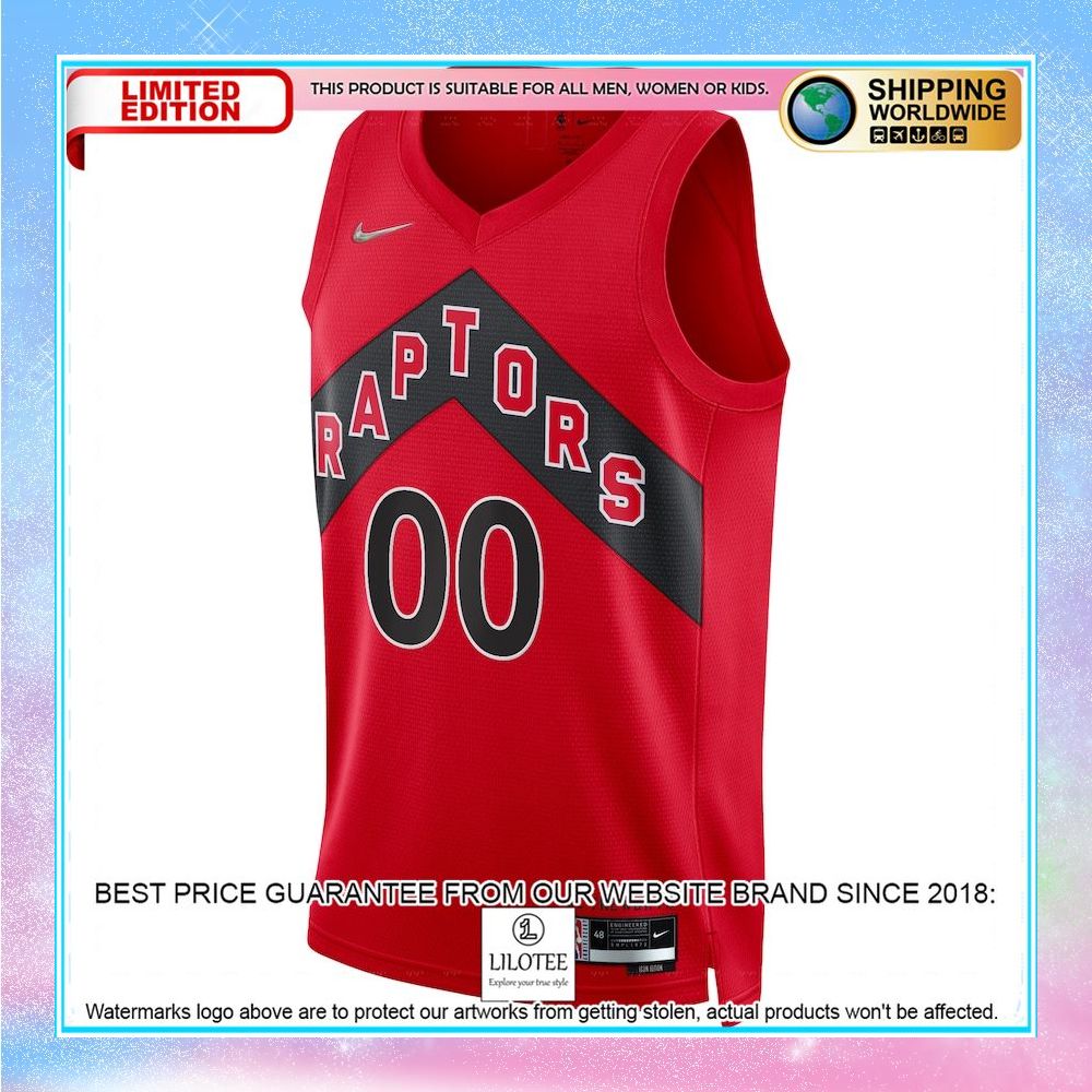 toronto raptors nike 2021 22 diamond custom red basketball jersey 2 975