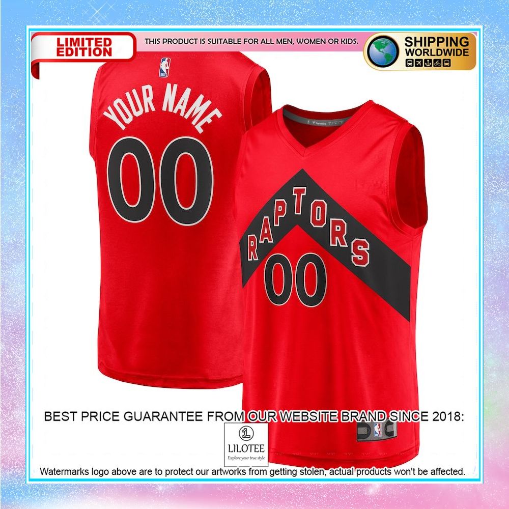 toronto raptors youth 2020 custom red basketball jersey 1 145