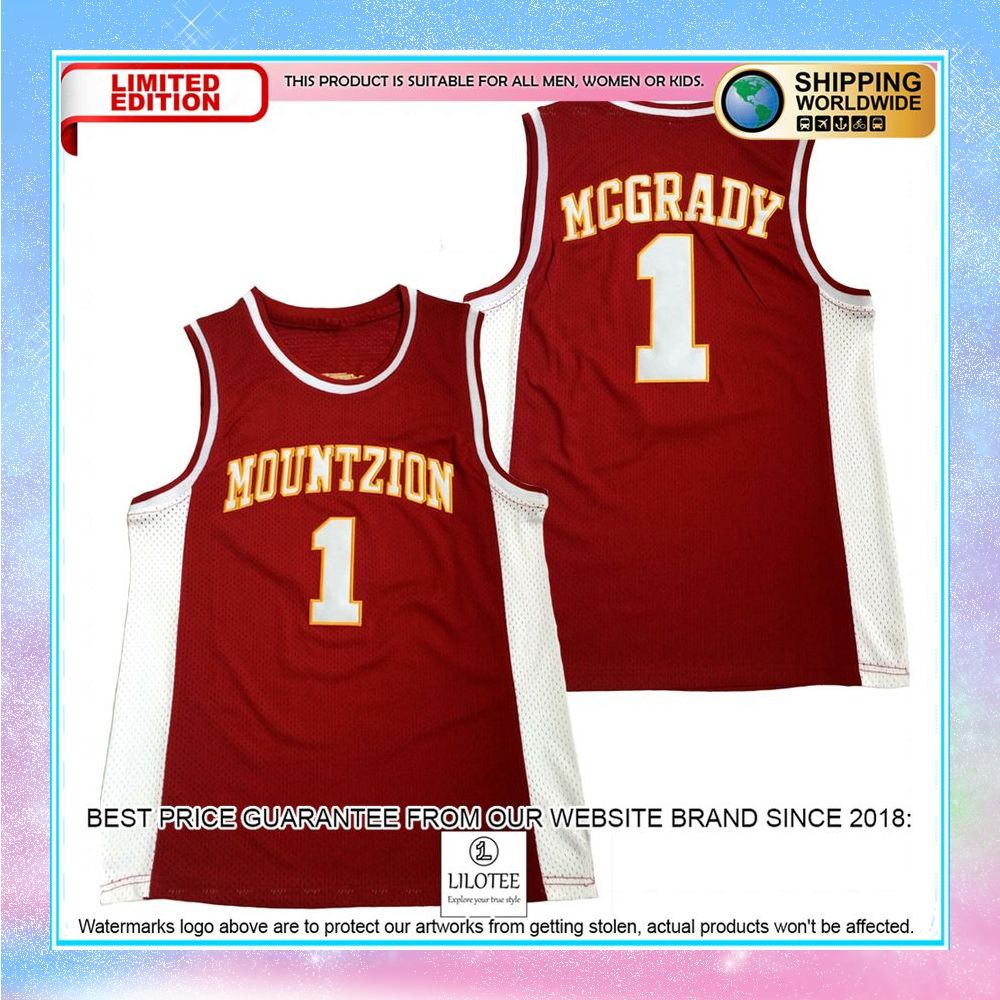 tracy mcgrady mount zion high school red basketball jersey 1 311