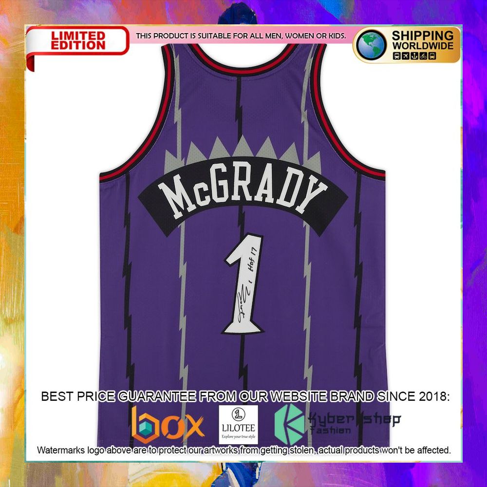 tracy mcgrady toronto raptors 1998 purple basketball jersey 2 259
