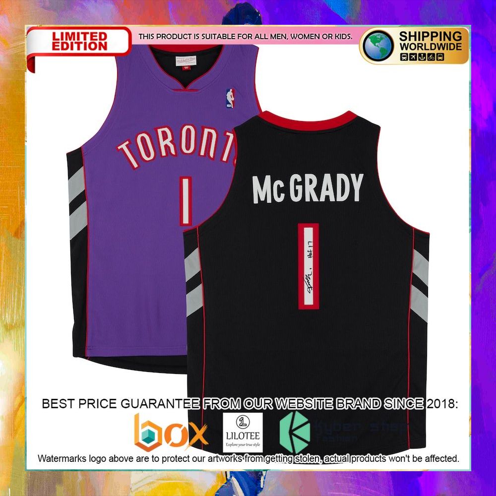 tracy mcgrady toronto raptors 1999 00 purple basketball jersey 1 14