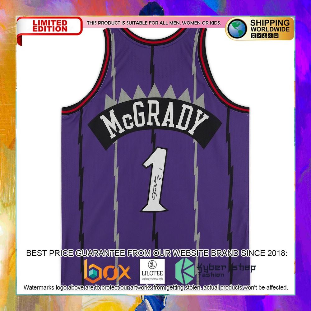 tracy mcgrady toronto raptors team 1998 purple basketball jersey 2 557