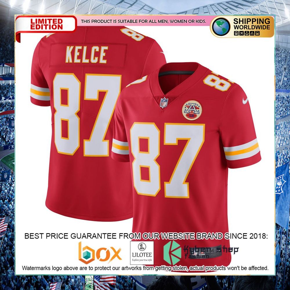 Travis Kelce Kansas City Chiefs Nike Vapor Untouchable Red Football Jersey - LIMITED EDITION 5 travis kelce kansas city chiefs nike vapor untouchable red football jersey 1 59