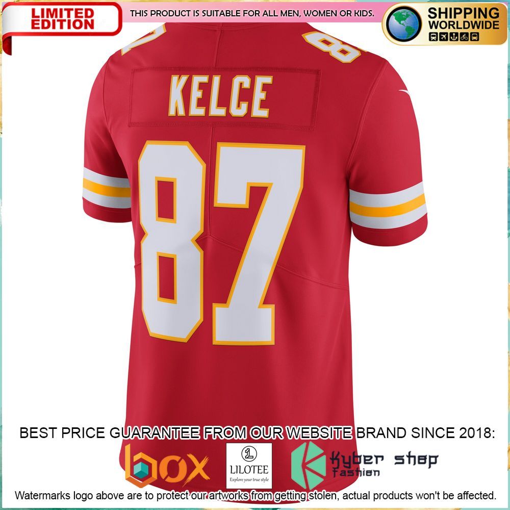 Travis Kelce Kansas City Chiefs Nike Vapor Untouchable Red Football Jersey - LIMITED EDITION 3 travis kelce kansas city chiefs nike vapor untouchable red football jersey 3 950