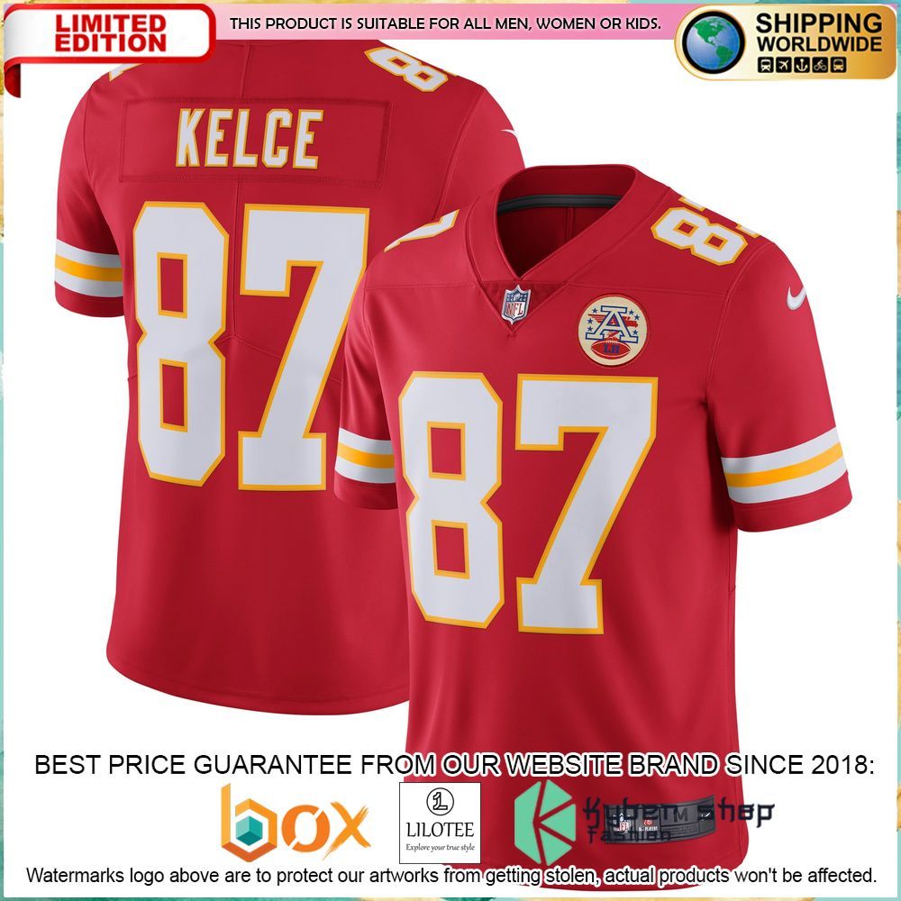 Travis Kelce Kansas City Chiefs Nike Vapor Untouchable Red Football Jersey - LIMITED EDITION 4 travis kelce kansas city chiefs nike vapor untouchable red football jersey 4 593