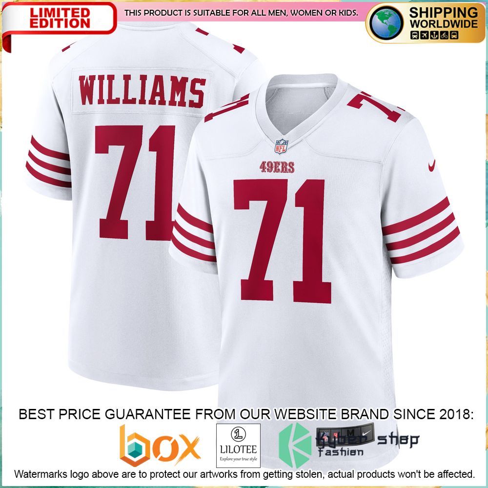 trent williams san francisco 49ers nike white football jersey 1 242