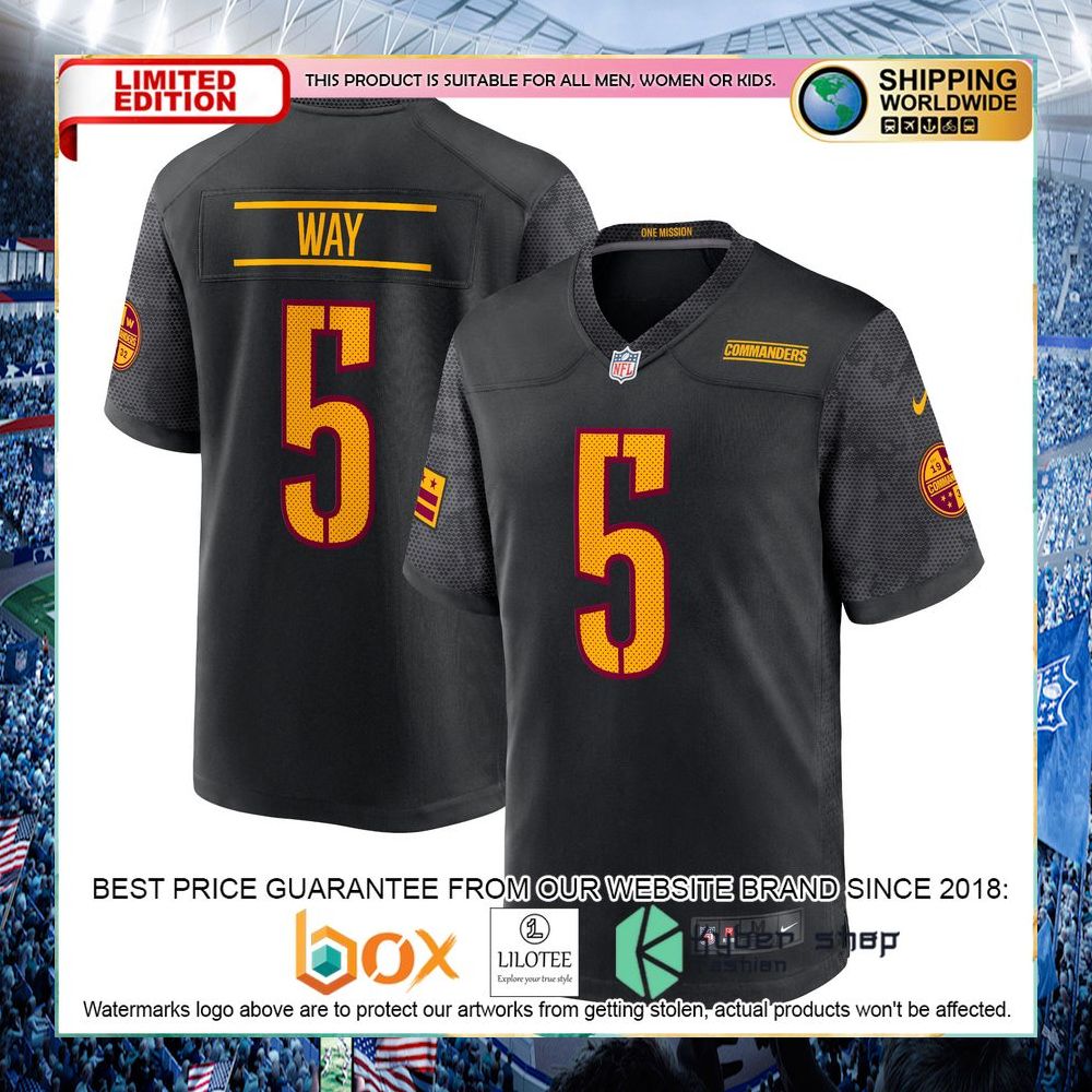 Tress Way Washington Commanders Nike Alternate Black Football Jersey - LIMITED EDITION 5 tress way washington commanders nike alternate black football jersey 1 62