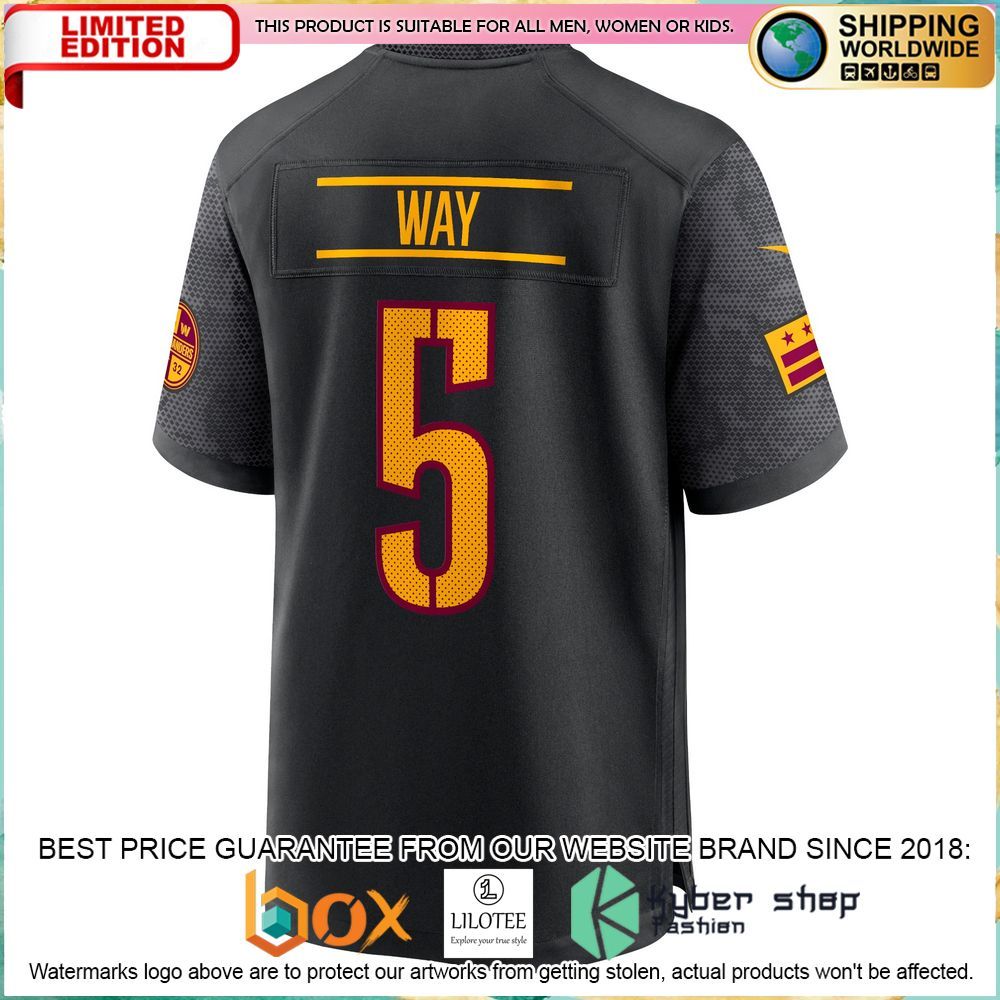 Tress Way Washington Commanders Nike Alternate Black Football Jersey - LIMITED EDITION 3 tress way washington commanders nike alternate black football jersey 3 44