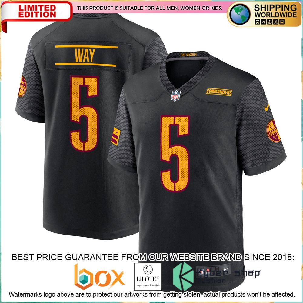 Tress Way Washington Commanders Nike Alternate Black Football Jersey - LIMITED EDITION 4 tress way washington commanders nike alternate black football jersey 4 721
