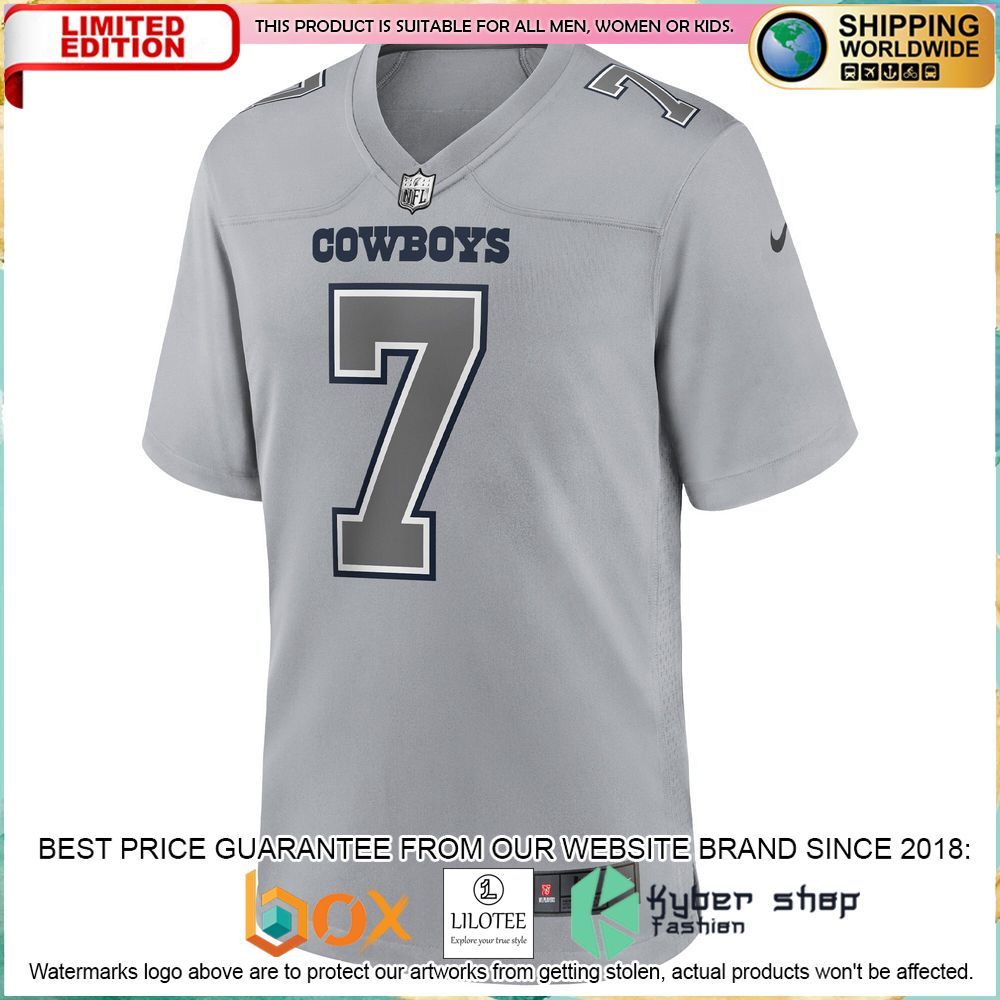 trevon diggs dallas cowboys nike atmosphere fashion gray football jersey 2 899