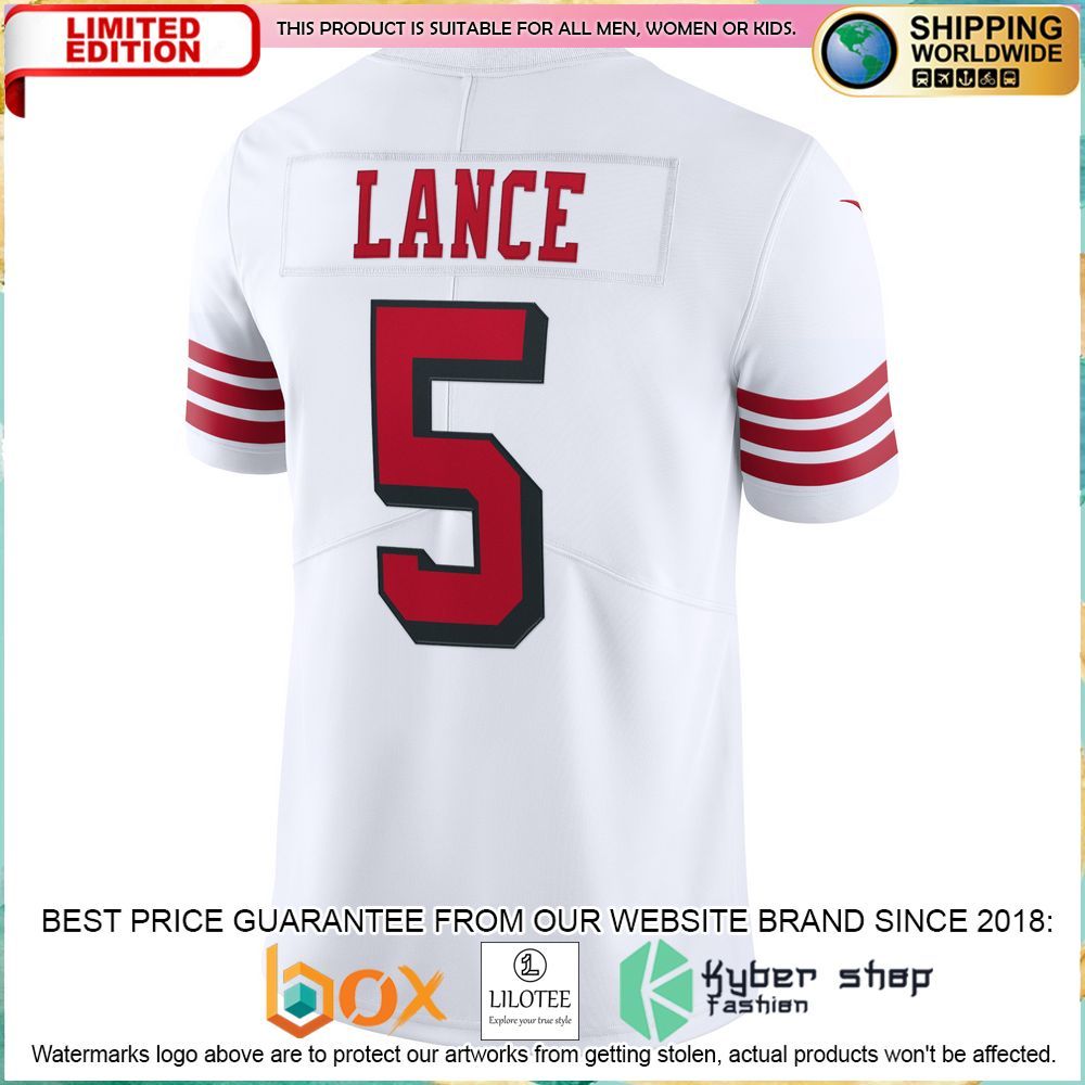 Trey Lance San Francisco 49ers Nike Alternate 2 Vapor White Football Jersey - LIMITED EDITION 3 trey lance san francisco 49ers nike alternate 2 vapor white football jersey 3 966